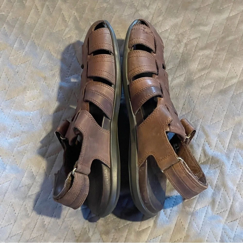 Ecco sandals mens size 45 U.S. 11-11.5‎ pre-owned condition brown